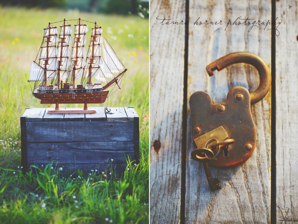 detail photos of model ship and vintage lock, mckinney texas photographer