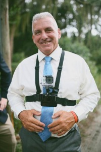 father of the bride wearing a gopro camera. florida wedding photographer 